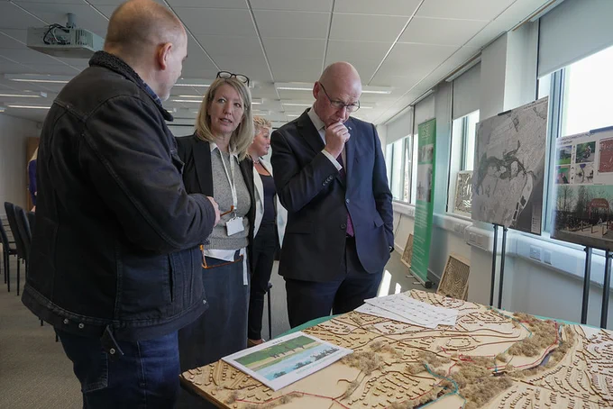 First Minister John Swinney visits the Fife Renewables Innovation Centre in Methill.