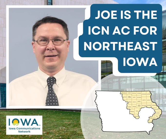 photo of Joe and a map of Iowa showing his sales territory
