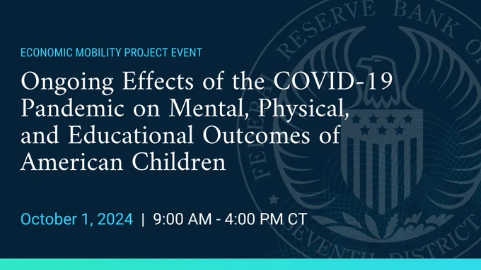 Economic Mobility Project event banner from the Reserve Bank of Chicago. The event is scheduled for October 1, 2024, from 9:00 AM to 4:00 PM CT.