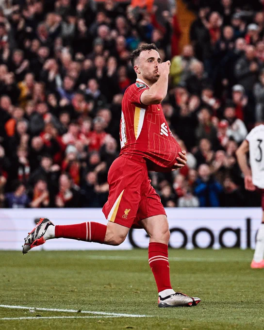 Diogo Jota celebrates scoring the equaliser.