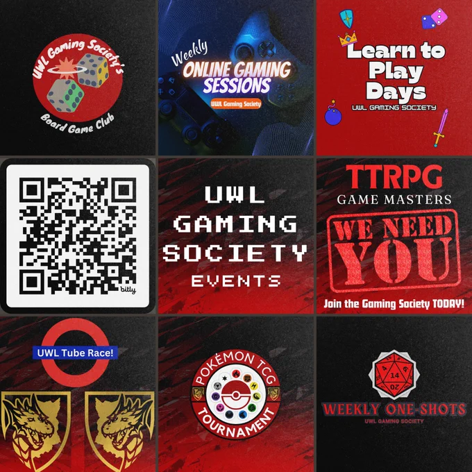 Check out our Event Website Via the QR Code or at:
https://sites.google.com/view/uwl-gs-events