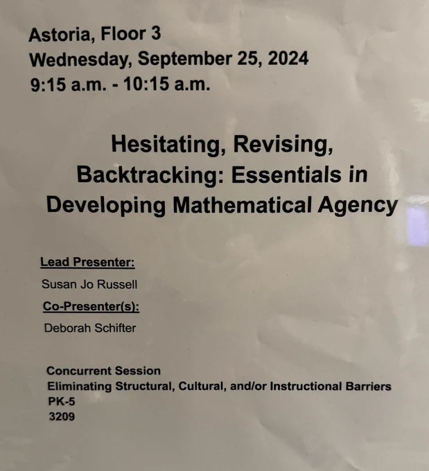 Hesitating, revising, backtracking: essentials, and developing mathematical agency