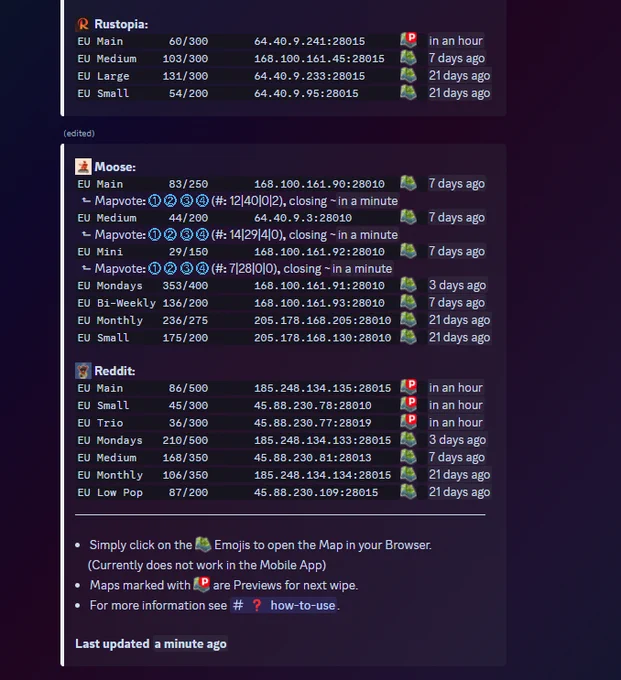 Map Checker table for EU region part2