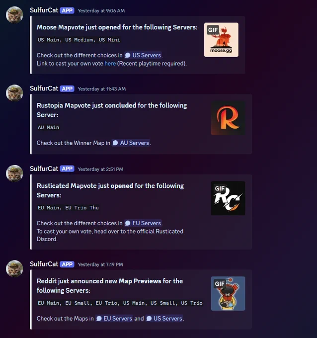 Feed of when Mapvotes open & close or Previews become available