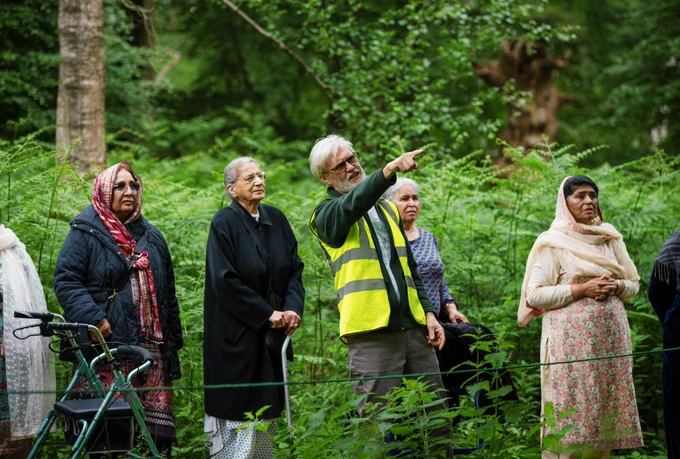 People learning in the forest