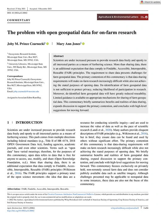 First page of article