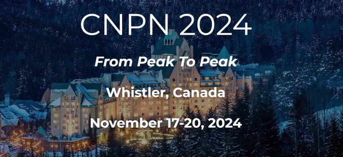 CNPN 2024 - From Peak to Peak. Whistler, Canada. November 17-20, 2024. Image of a hotel surrounded by a forest in winter.