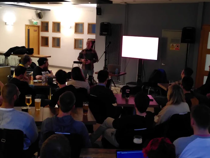 Andy Carter giving a talk to Front End Sheffield