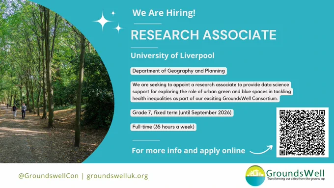 Advert for a research associate post at the University of Liverpool. Link to job post here: https://tinyurl.com/2s2y8fmr