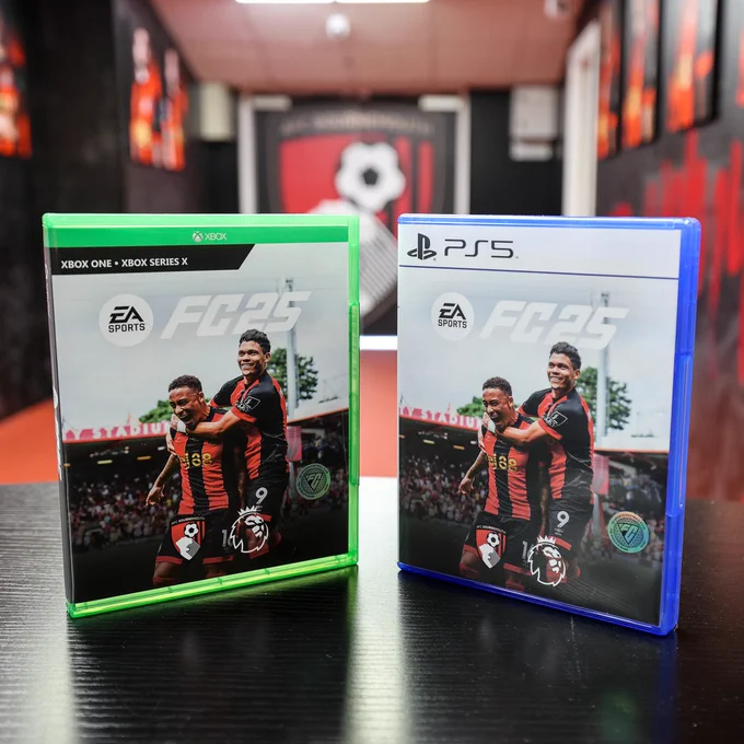 Two copies of EA FC in the tunnel at Vitality Stadium.
