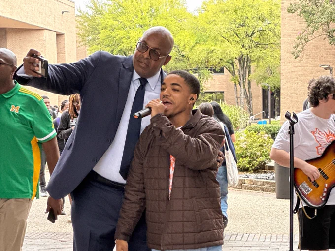Dr. Seabrooks poses for a photo with Boston.