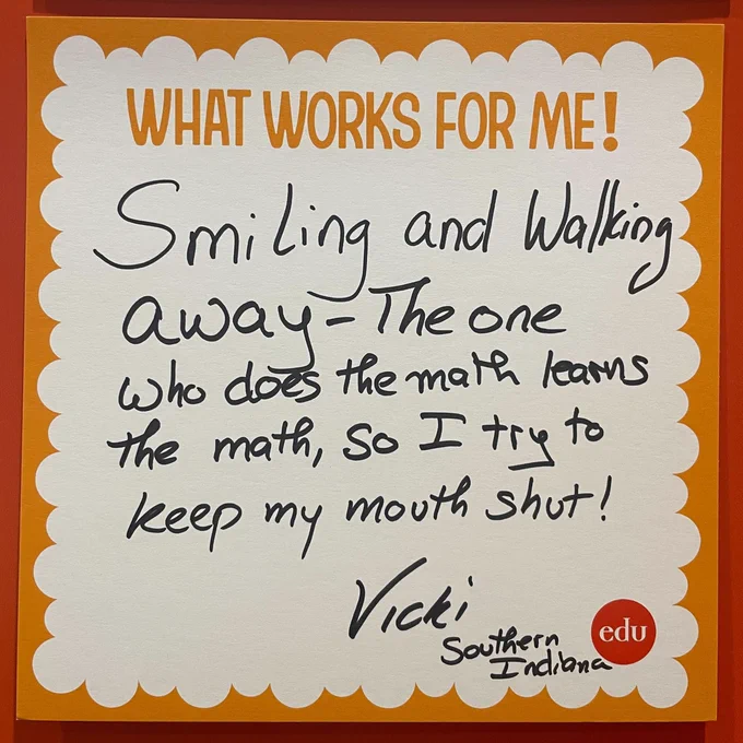 What Works For me! Smiling and walking away—the one who does the math learns the math, so I try to keep my mouth shut! —Vicki, Southern Indiana