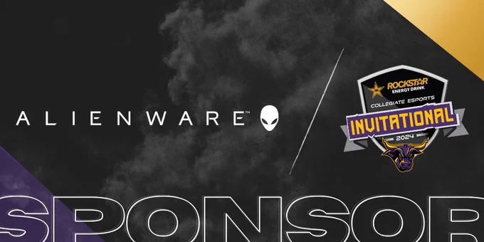 #RockTheLAN and Alienware Logo with smoky background.