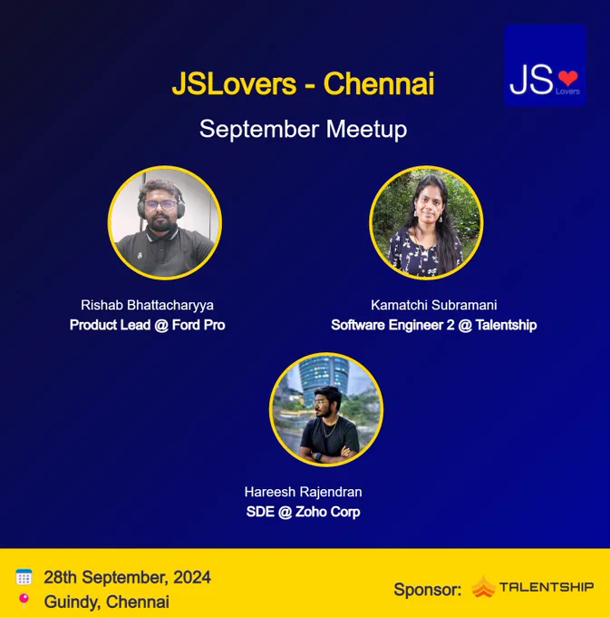 JSLovers Chennai speaker announcement