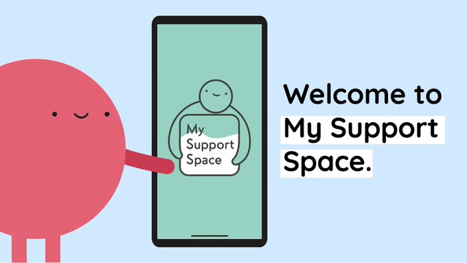 'My Support Space App' graphic.