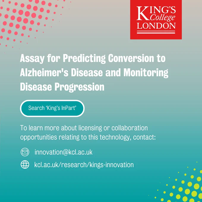Assay for Predicting Conversion to Alzheimer's Disease and Monitoring Disease Progression