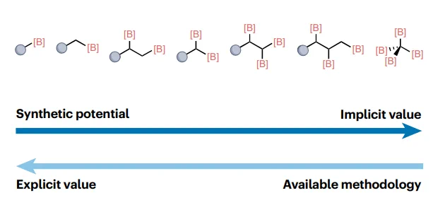 There has been an accelerating trend to prepare multiborylated alkanes that possess two or more C(sp3)–B bonds but many of these compounds currently offer limited downstream synthetic value