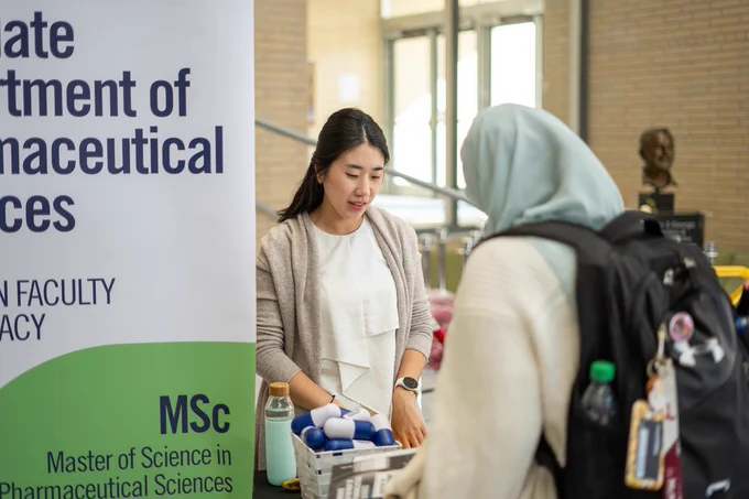 School representative talking to student