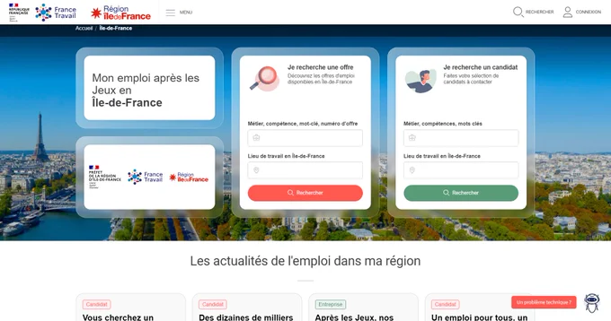 Portail mon emploi après les Jeux