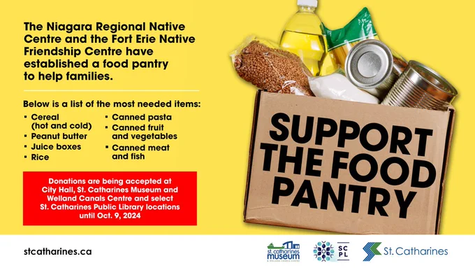 Graphic for Support the Food Pantry at the Niagara Regional Native Centre and the Fort Erie Native Friendship Centre.