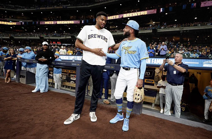 Giannis Antetokounmpo and Jackson Chourio