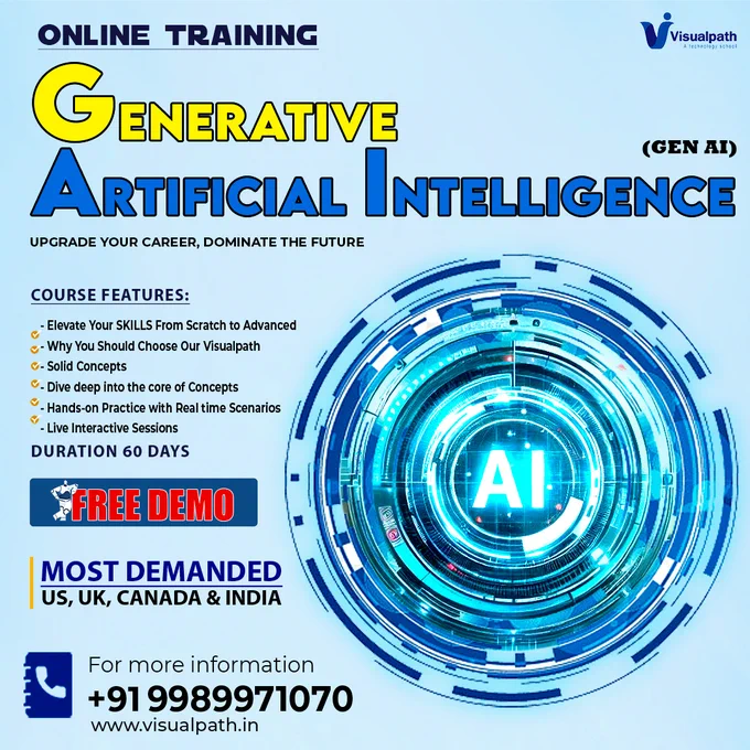 
#Visualpath #GenerativeAI Online Training course (worldwide) is designed for both beginners and professionals. Through our Generative AI Online Training learn fundamentals of #AI and machine learning, introducing key concepts and tools like neural networks, Generative Adversarial Networks (GANs), and Variational Autoencoders (VAEs). Attend a Free Demo Call At  91-9989971070
Visit: https://visualpath.in/generative-ai-course-online-training.html

#ArtificialIntelligenceCourse #artificialintelligence #statistics #datascience #datasciencecourse #deeplearning #machinelearning #Ai #Aitraining #genai #python #pythonprogramming #DataWarehouse #trendingreelsvideos #trendingcourses #onlinetraining #latesttechnology #education #software #student




