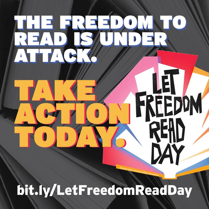Let Freedom Read Day: The freedom to read is under attack. Take action today: bit.ly/LetFreedomReadDay.