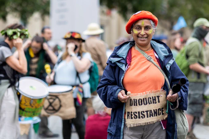Older woman at protest