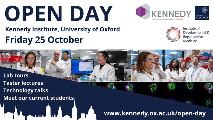 Open day
Kennedy Institute, University of Oxford
Friday 25 October