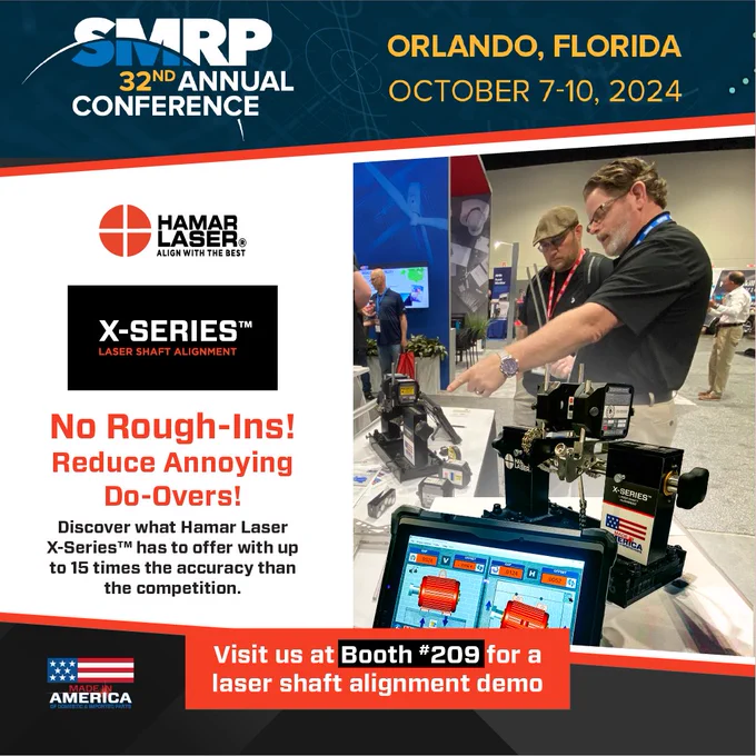 Hamar Laser's X-Series™ will be exhibiting at SMRP2024 October 7-10, 2024 at Booth #209. Discover what Hamar Laser X-Series™ has to offer with up to 15 times the accuracy than the competition.