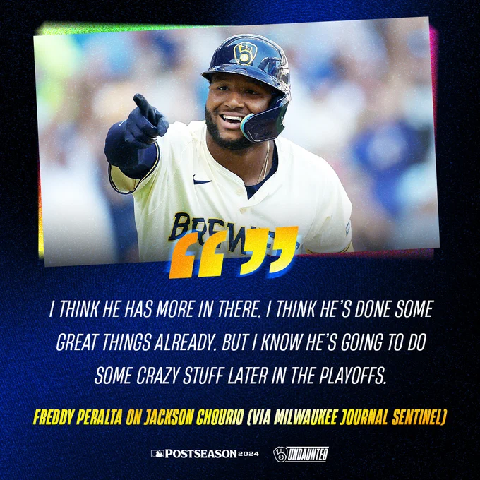 “I think he has more in there,” Peralta said. “I think he’s done some great things already. But I know he’s going to do some crazy stuff later in the playoffs.” - Freddy Peralta