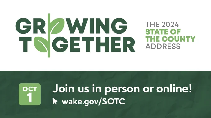 Informational graphic that's titled, "Growing Together. The 2024 State Of The County Address."