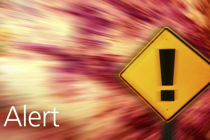 Alert signage graphic