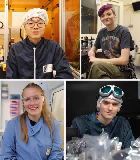 Collage of four industrial placement students.