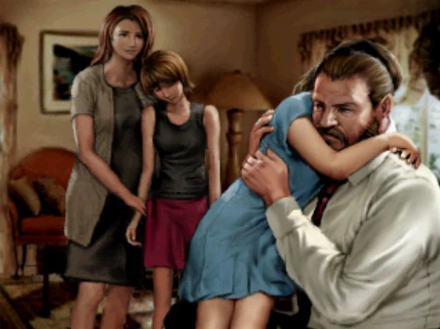Barry's epilogue artwork in Resident Evil 3: Nemesis (1999).