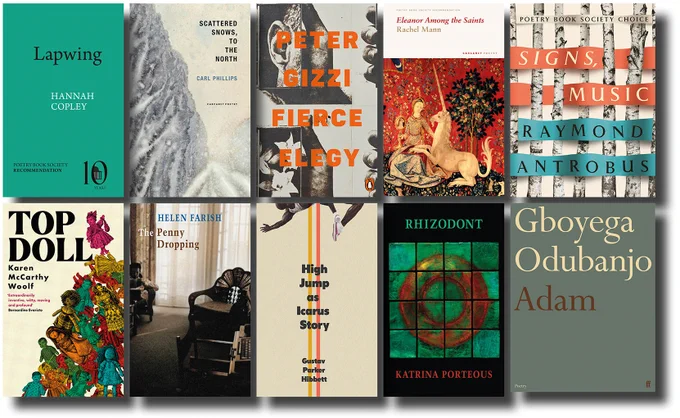 Raymond Antrobus​ – Signs, Music​ (Picador Poetry​)
Hannah Copley – ​Lapwing​ (Pavilion Poetry) 
Helen Farish​ – The Penny Dropping​ (Bloodaxe Books​)
Peter Gizzi​ – Fierce Elegy​ (Penguin Poetry​)
Gustav Parker Hibbett​ – High Jump as Icarus Story​ (Banshee Press​)
Rachel Mann​ – Eleanor Among the Saints​ (Carcanet Press​)
Gboyega Odubanjo – ​Adam ​(Faber & Faber​)
Carl Phillips​ – Scattered Snows, to the North​ (Carcanet Press)
Katrina Porteous – ​Rhizodont​ (Bloodaxe Books)
Karen McCarthy Woolf​ – Top Doll​ (Dialogue Books​)