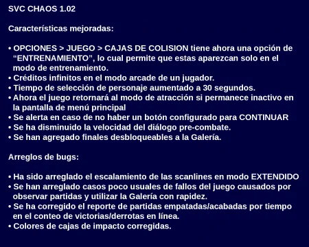 Spanish patch notes