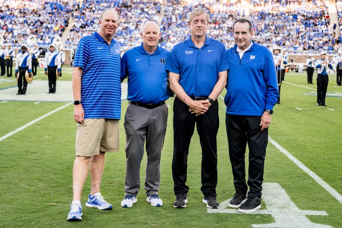 Head coaches Jamie Ashworth (Duke women's tennis), Dan Brooks (Duke women's golf), John Danowski (Duke men's lacrosse), & Mike Krzyzewski (Duke men's basketball)