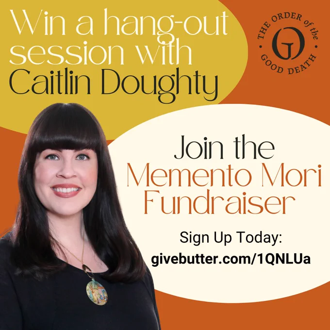 Graphic featuring photo of Caitlin Doughty