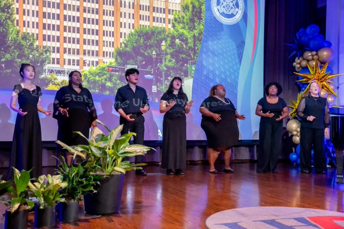 University of Houston-Downtown's Concert Chorale performs at UHD's State of the University address on Thursday, Sept. 16.
