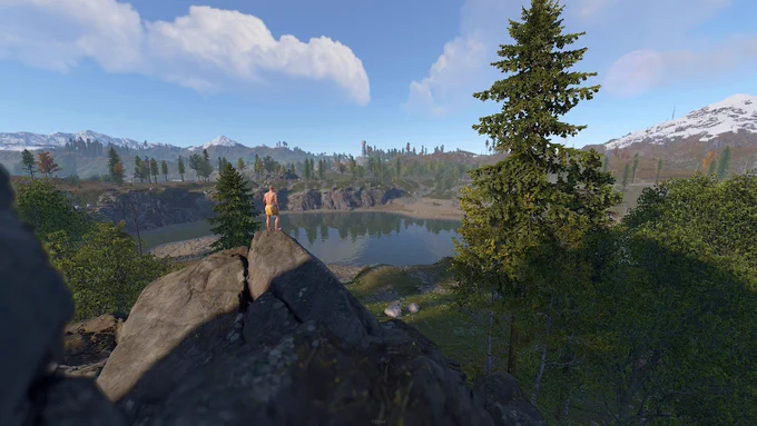 Looking out over the new land, to see vast mountains, lush greens and the new inland lakes. 