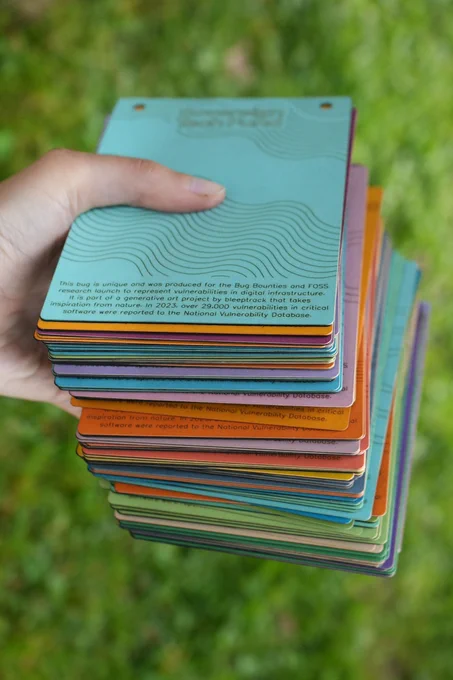 a large stack of 100 colorful cards