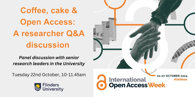 Coffee cake & open access: A researcher Q&A discussion. Panel discussion with senior research leaders in the University. Tuesday 22nd October, 10-11.45am.