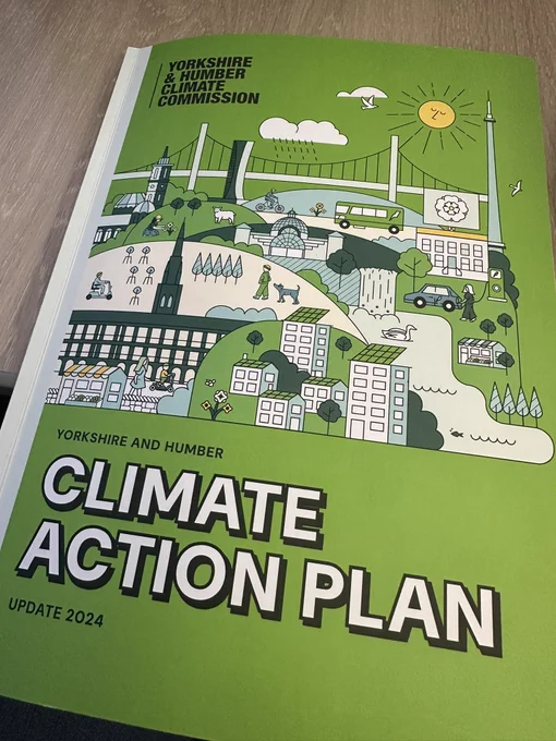 Front cover of the Climate Action Plan from the recently updated Yorkshire & Humber Climate commission