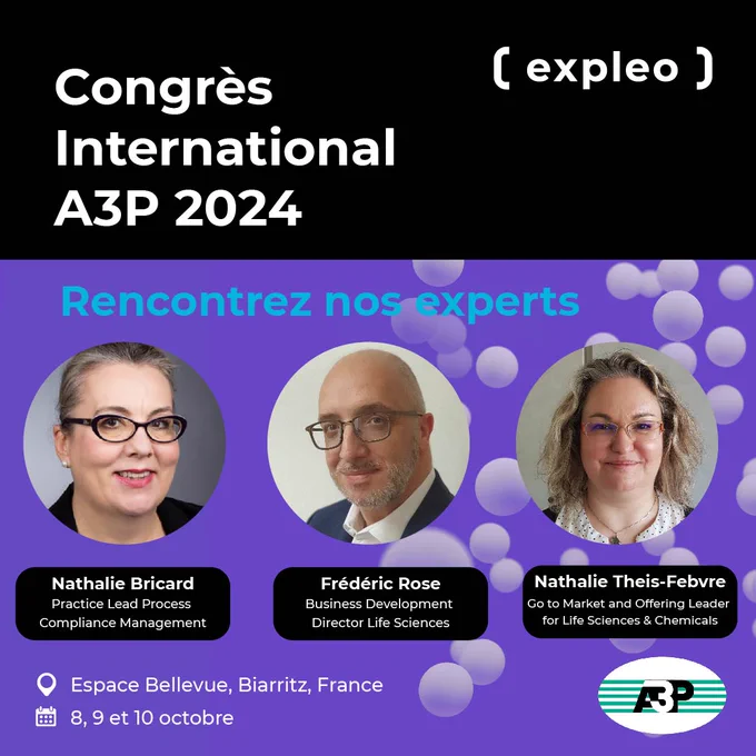Expleo participe au 35ème congrès de l'A3P dans le secteur des sciences de la vie et de l'industrie pharmaceutique