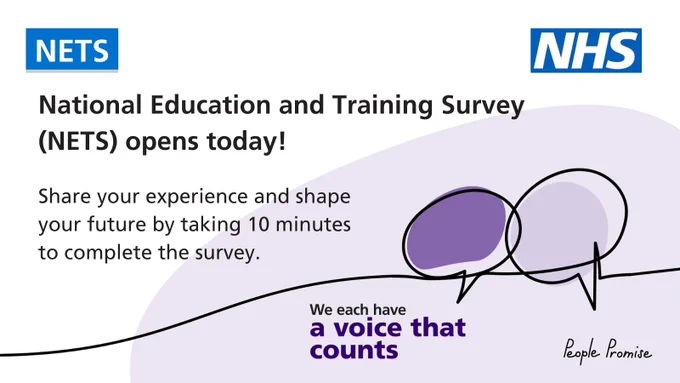 The National Education and Training Survey is now open. Share your experience and shape your future by taking 10 minutes to complete the survey. 
