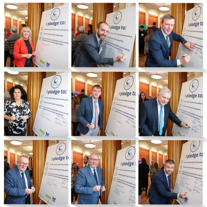 MLA's signing the pledge board 