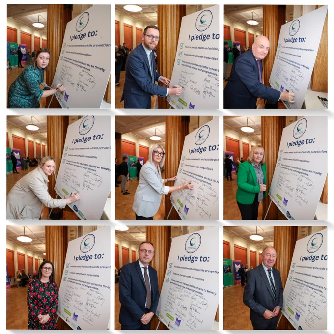 MLA's signing the pledge board 
