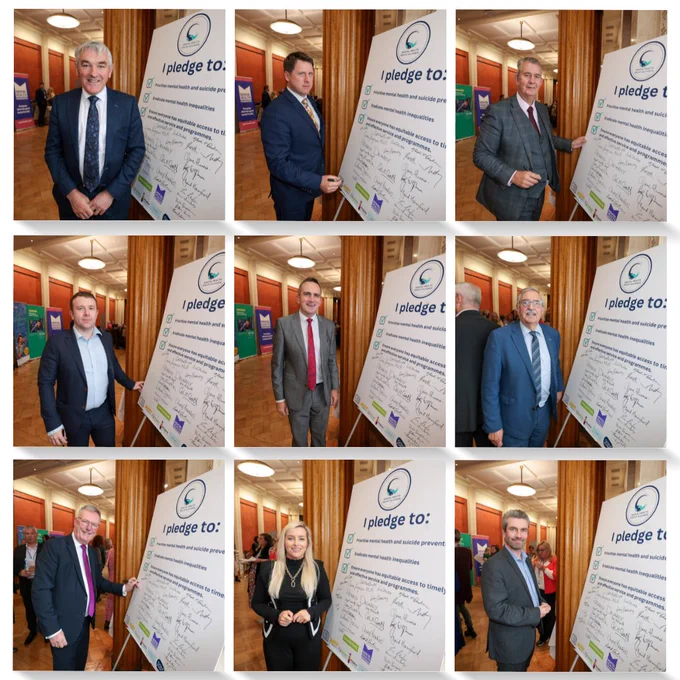 MLA's signing the pledge board 