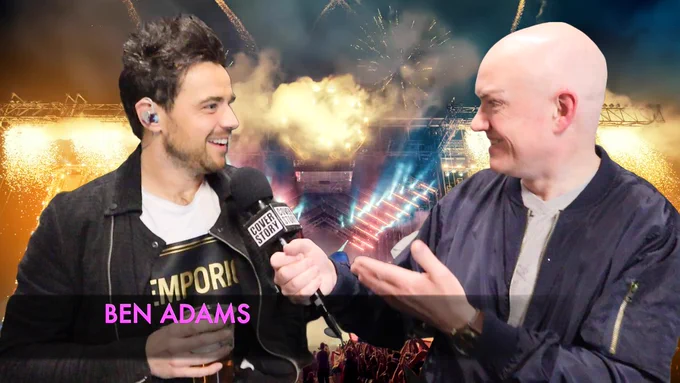 Not the real background, but it reflects the fireworks I feel when I speak with boy band superstar Ben Adams! 